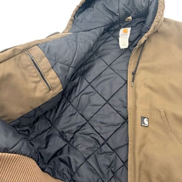 Carhartt tan duck jacket with quilted lining size large - Picture 6 of 8